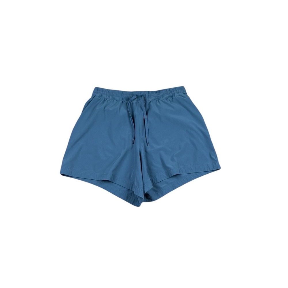 Patagonia Womens Happy Hike Shorts Slate Blue green  Elastic Waist Stretch M